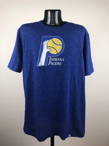 Men's Indiana Pacers Majestic Blue Hours and Hours Dual Blend Tee Shirt NWT 2XL Cover