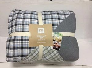 Pottery Barn Teen Williamsport Patchwork Plaid Print Quilt Full Queen FQ Multi - Picture 1 of 12