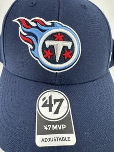 '47 Marke Tennessee Titans marineblau verstellbarer Haken & Schlaufe Mütze Kappe NFL Fußball - Bild 1 von 9