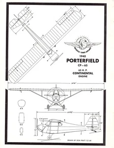 Porterfield CP-45 65 HP Motor Esquemático Dibujo Don Pratt De Colección Revista Extracto - Imagen 1 de 1