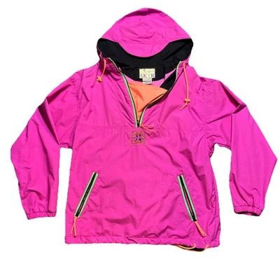 Pullover cortavientos SKYR de colección Skyrsport con capucha rosa neón verde naranja para mujer M Foto 1 de 4