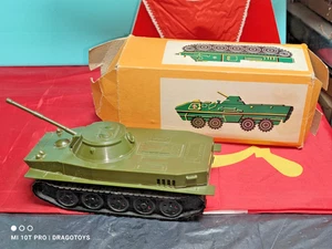 VINTAGE TOY TANK PT-76 'SYNTEZA' MILITARY WORLD WAR 2 POLAND ORIGINAL BOX RARE - Picture 1 of 24