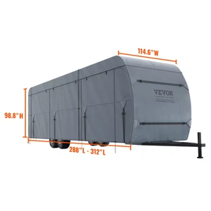 VEVOR Travel Trailer Cover RV Cover Waterproof Windproof 4-Layer Non-Woven Fabri - Picture 1 of 17