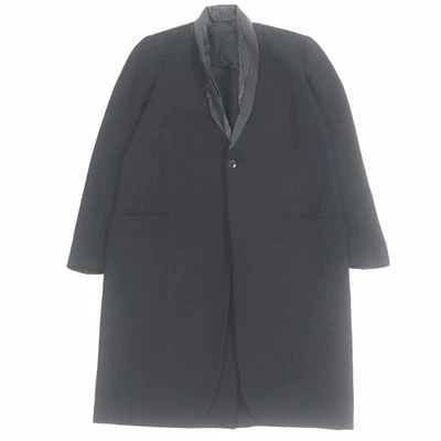 Rick Owens Men's Shawl Coat Collar Kangaroo Leather Chesterfield Black 42 Italy - image 1 of 4