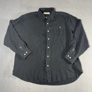 Tommy Bahama Linen Shirt Mens XL Black 100% Long Sleeve Button Down Casual - Picture 1 of 6