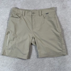 Simms Skiff Fishing Shorts Mens 34 Khaki Beige Quick Dry Stretch  9" Inseam - Picture 1 of 10