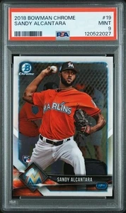 SANDY ALCANTARA 2018 BOWMAN CHROME #19 PSA 9 MINT RC QTY - Picture 1 of 2