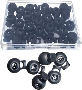 25 PCS Adjustable Ball Cord Lock round Toggle Stopper Cord Stop Rope Toggle Spri - Picture 1 of 12