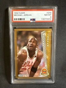 1992 Fleer #246 MICHAEL JORDAN Chicago Bulls PSA 8 NM-MT 🔥Quick Sale NOW🔥 - Picture 1 of 2