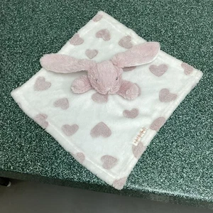 Mantas y Beyond Nunu Manta de Seguridad Blanco y Rosa Precioso Corazones de Conejo - Imagen 1 de 1