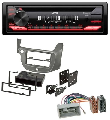 JVC CD DAB USB Bluetooth MP3 Autoradio für Honda Jazz (ab 2009) - silber - Bild 1 von 4