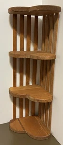 Vtg 90s Wood Heart Shaped Wall Corner Shelf Plant Stand Slats Cottage Core 23” - Picture 1 of 9