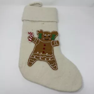 Calza feltro West Olmo bambini Natale festa impreziosita lana panna nuova senza etichette - Foto 1 di 28