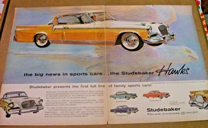 Original 1956 Studebaker Hawk 2-seitige Zeitschriftenanzeige - Bild 1 von 1