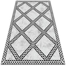Heavy Duty Vinyl Patio Rug Garden Washable Carpet Marble pattern 100x150