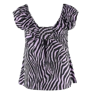 Fabulosity NEW Sz XXL Purple Black Rhinestones Studs Polyester Spandex Top - Picture 1 of 9