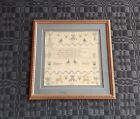 Early 19Th C Antique Eleanor Gamby 14Th Year 1819 Deer Needlework Sampler