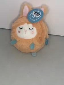 Squeezmeez Sleepy Blue Bunny Plush 5” Round Manhattan Toy Co - Picture 1 of 2