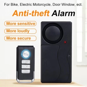 110dB Bike Motorcycle Alarm Anti-Theft Vibration Bicycle Security with Remote - Picture 1 of 12