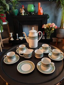 Midwinter 'Whitehill' Ceramic Coffee Set Pot Cups And Saucers Milk Jug Sugar - Picture 1 of 5