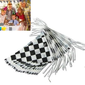 30M Checkered Racing Bunting Garland Banner Pennant Flag Party Au Stock Sale - Picture 1 of 12
