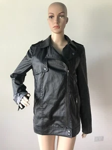 Banana Republic Water Resistant Black Linen Motorcycle Jacket Rain Coat Zipper S - Picture 1 of 12