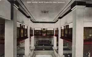 Celina, Ohio Postcard Interior First National Bank Advertisement c 1913 D8 - Picture 1 of 2