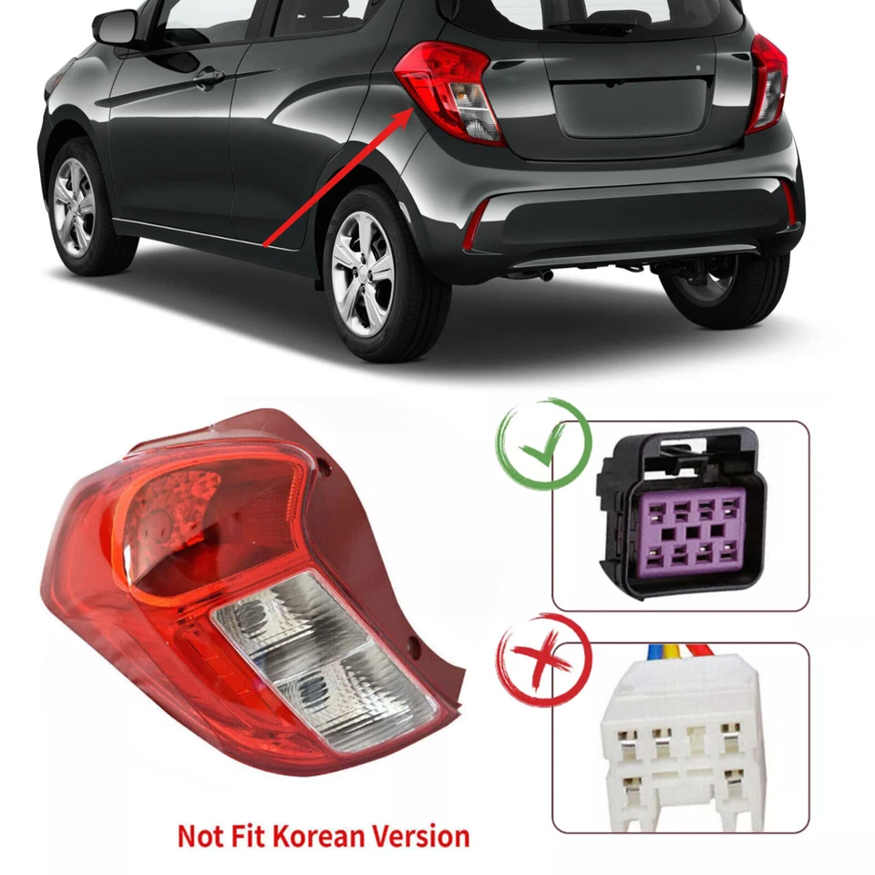 Tail Lights Brake Lamp With Bulbs Left Driver Side For 2016-2022 Chevrolet Spark - Image 1 of 4