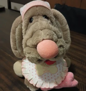 Vtg.  1991 , Ganz Brothers,  " Wrinkles Born to Howl"  Plush Baby Dog, 10 in. - Picture 1 of 7