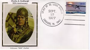 LINDBERGH 50TH ANNIVERSARY, LUBBOCK, TX 1977 FDC18588 - Bild 1 von 1