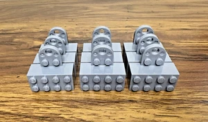 9-Pack Lego Gray Magnet Brick Minifigure Stand Figure Display Grey Base - Picture 1 of 1