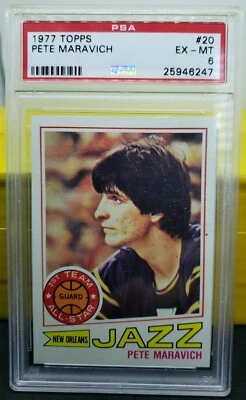 1977 TOPPS  BASKETBALL  #20   PETE MARAVICH   PSA 5 - Image 1 of 3