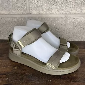 Woden Line Suede Sandals Green Women’s 39 US 7.5 Adjustable Straps Shoes - Picture 1 of 10