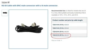 7220-25-N cable AES CORPORATION - One 25 ft Cable - Picture 1 of 8