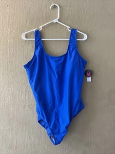 Solid Royal Blue One Piece Swimsuit Junior XL (15-17) swim suit Bikini NWT - Picture 1 of 6