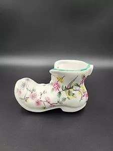Vintage Old Foley James Kent Staffordshire "Chinese Rose" Porcelain Shoe W Birks - Picture 1 of 9