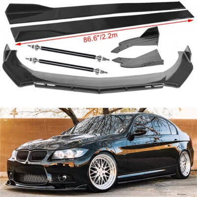 Carbon Fiber Front Bumper Lip Side Skirt/ Strut Rods For E90 E92 E93 325i 335i Foto 1 de 4