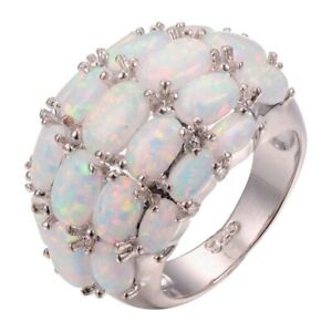 Fashion Oval Cut Zircon 925 Silver Rings Jewelry Women Wedding Ring Gifts SZ6-10