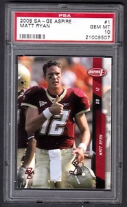 2008 SA-GE ASPIRE MATT RYAN #1 GEM MINT PSA 10 ROOKIE SHARP CARD LOW POP 4 HTF - Picture 1 of 1