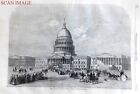 1859 Print 'The Capitol at Washington, United States' Original Engraving E18/K