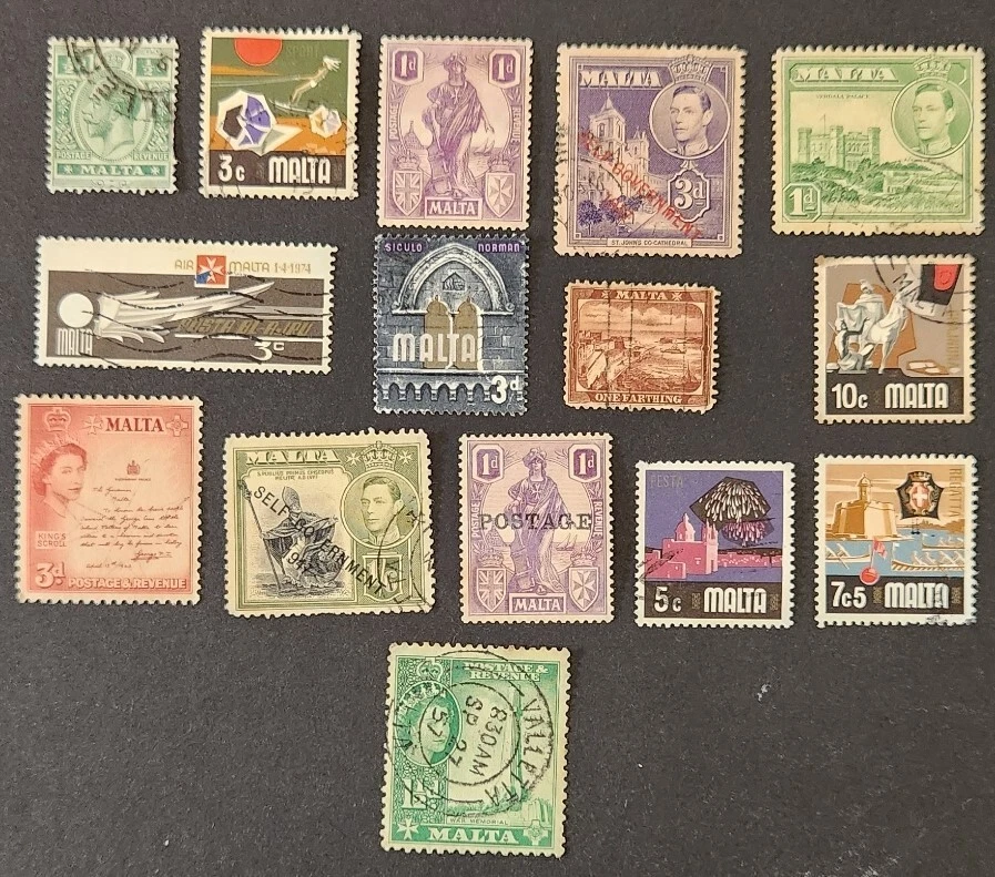 Malta - 15 sellos de diferentes épocas Foto 1 de 1