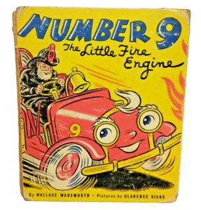 Vintage 1945 Number 9 The Little Fire Engine Wallace Wadsworth - Imagen 1 de 7