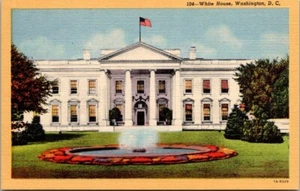 The White House Washington DC Vintage Linen Curt Teich Postcard Unposted Unused - Picture 1 of 2