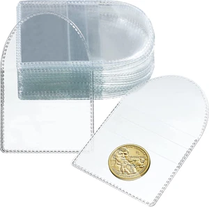 Fainne 50 piezas fundas de monedas de un solo bolsillo coleccionista funda individual de plástico transparente - Imagen 1 de 12