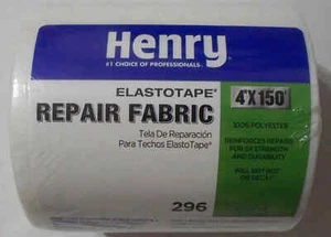 Tela de reparación de elastotapas blanca Henry # 296 4" x 150' 100% poliéster - ahorra 2+ - Imagen 1 de 1