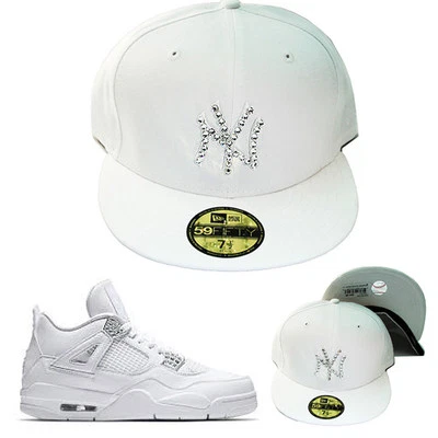 New Era New York Yankees Swarovski Crystal Stone Fitted Hat Jordan 4 pure money - Image 1 of 4