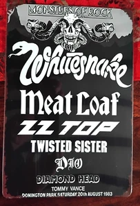 "MONSTERS OF ROCK FEST 1983" BLECHSCHILD / WANDDEKO * SELTEN * WHITESNAKE * Z TOP * NEU - Bild 1 von 3