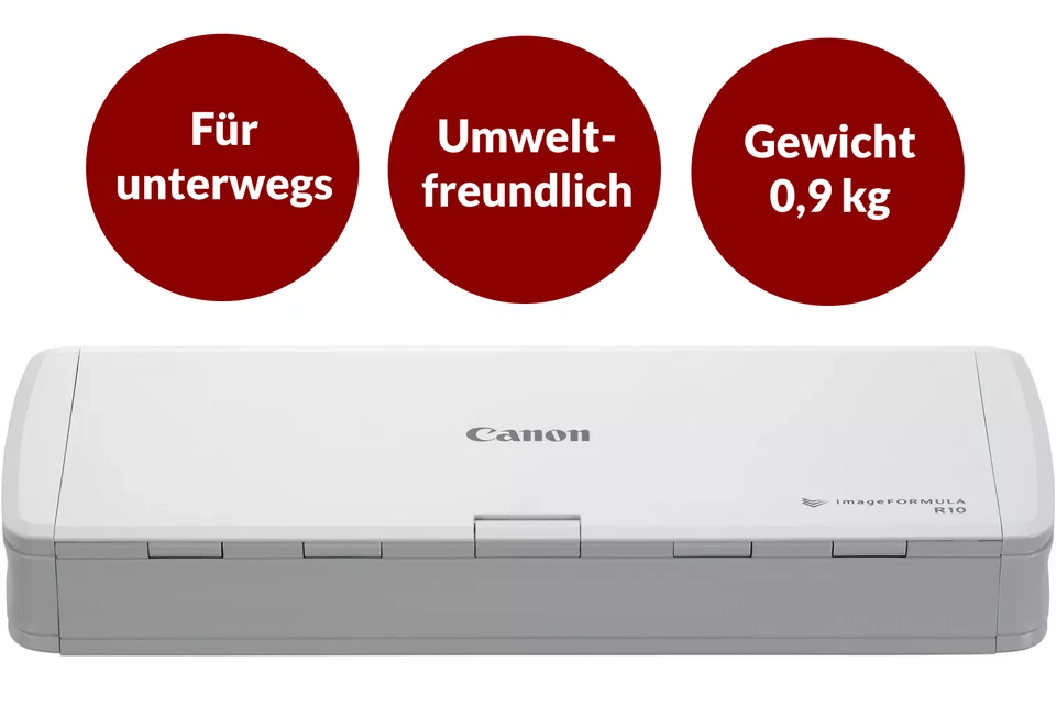 Canon imageFORMULA R10 Mobiler Scanner A4 Handscanner Dokumentenscanner 4861C003 - Bild 1 von 4