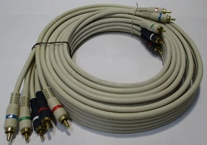 Steren Python 5-RCA Gold Plated OFC Component Video RGB & Stereo Audio Cable 12' - Picture 1 of 2