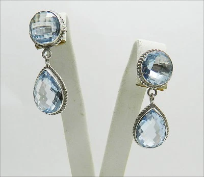 ORECCHINI IN ARGENTO 925 CON GOCCE DI QUARZO AZZURRO AGHT 060 - Immagine 1 di 3